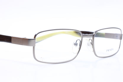 Prada VPR50O 7CQ-101 Silver Metal Designer Luxury Italy Eyeglasses -Ma