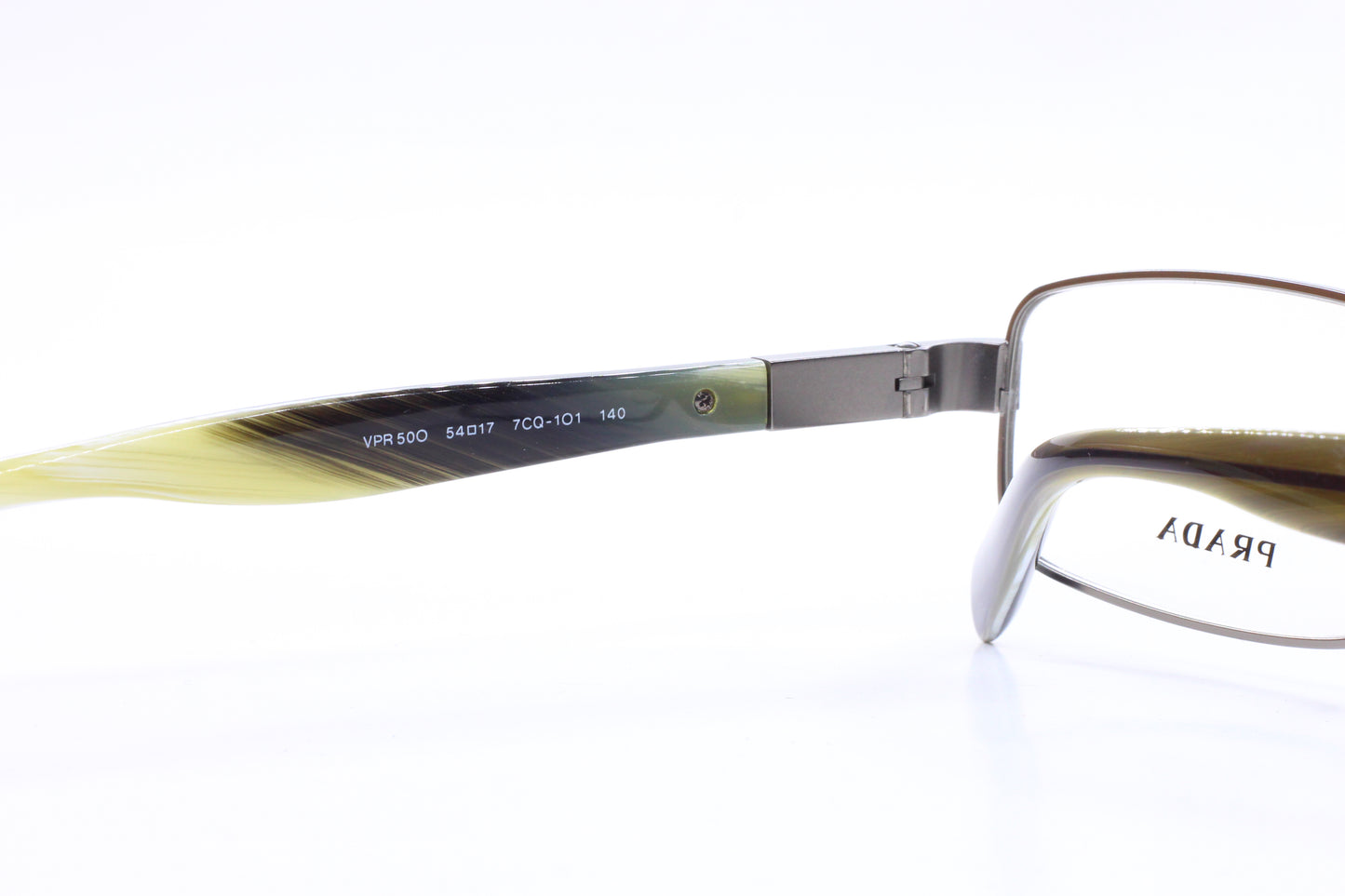 Prada VPR50O 7CQ-101 Silver Metal Designer Luxury Italy Eyeglasses -Ma