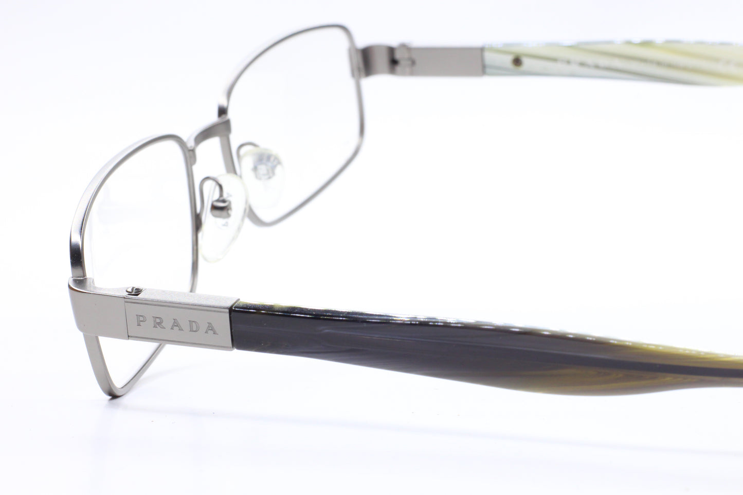 Prada VPR50O 7CQ-101 Silver Metal Designer Luxury Italy Eyeglasses -Ma