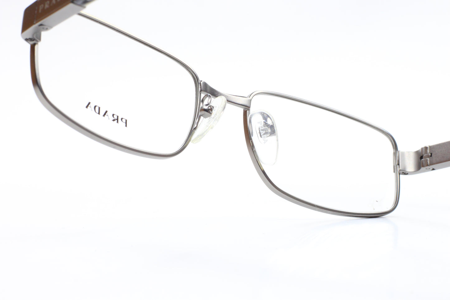 Prada VPR50O 7CQ-101 Silver Metal Designer Luxury Italy Eyeglasses -Ma