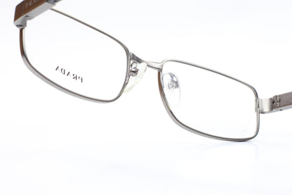 Prada VPR50O 7CQ-101 Silver Metal Designer Luxury Italy Eyeglasses -Ma
