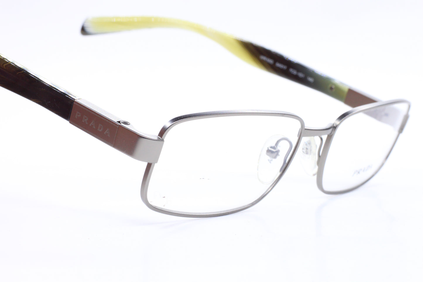 Prada VPR50O 7CQ-101 Silver Metal Designer Luxury Italy Eyeglasses -Ma