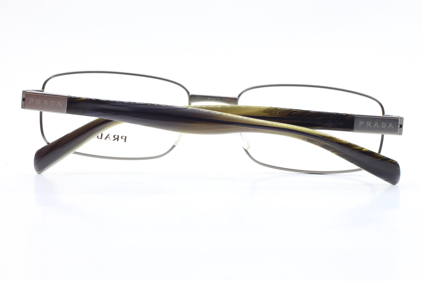 Prada VPR50O 7CQ-101 Silver Metal Designer Luxury Italy Eyeglasses -Ma