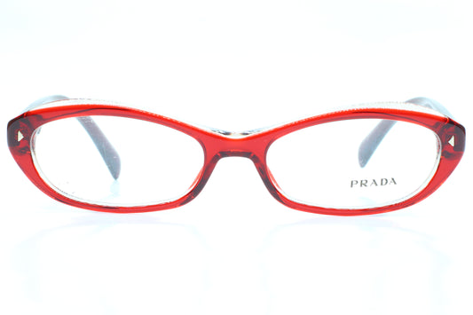 Prada VPR11O CAF-1O1 Burgundy Acetate Luxury Italy Eyeglasses -Wo