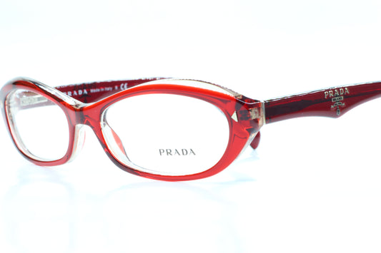 Prada VPR11O CAF-1O1 Burgundy Acetate Luxury Italy Eyeglasses -Wo