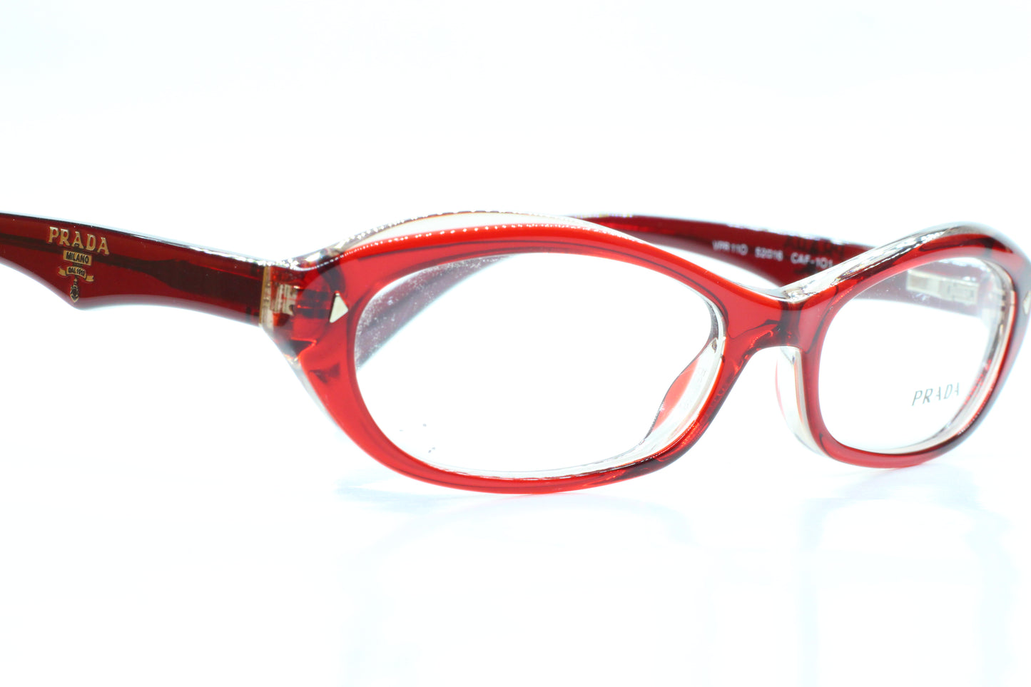 Prada VPR11O CAF-1O1 Burgundy Acetate Luxury Italy Eyeglasses -Wo