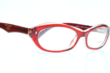 Prada VPR11O CAF-1O1 Burgundy Acetate Luxury Italy Eyeglasses -Wo