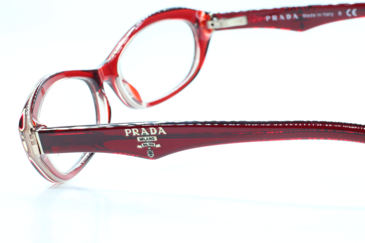 Prada VPR11O CAF-1O1 Burgundy Acetate Luxury Italy Eyeglasses -Wo