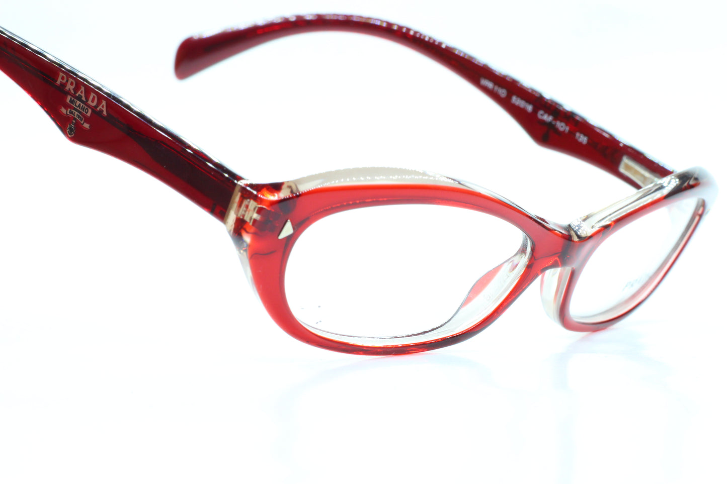 Prada VPR11O CAF-1O1 Burgundy Acetate Luxury Italy Eyeglasses -Wo