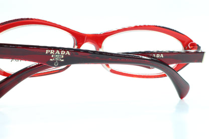 Prada VPR11O CAF-1O1 Burgundy Acetate Luxury Italy Eyeglasses -Wo