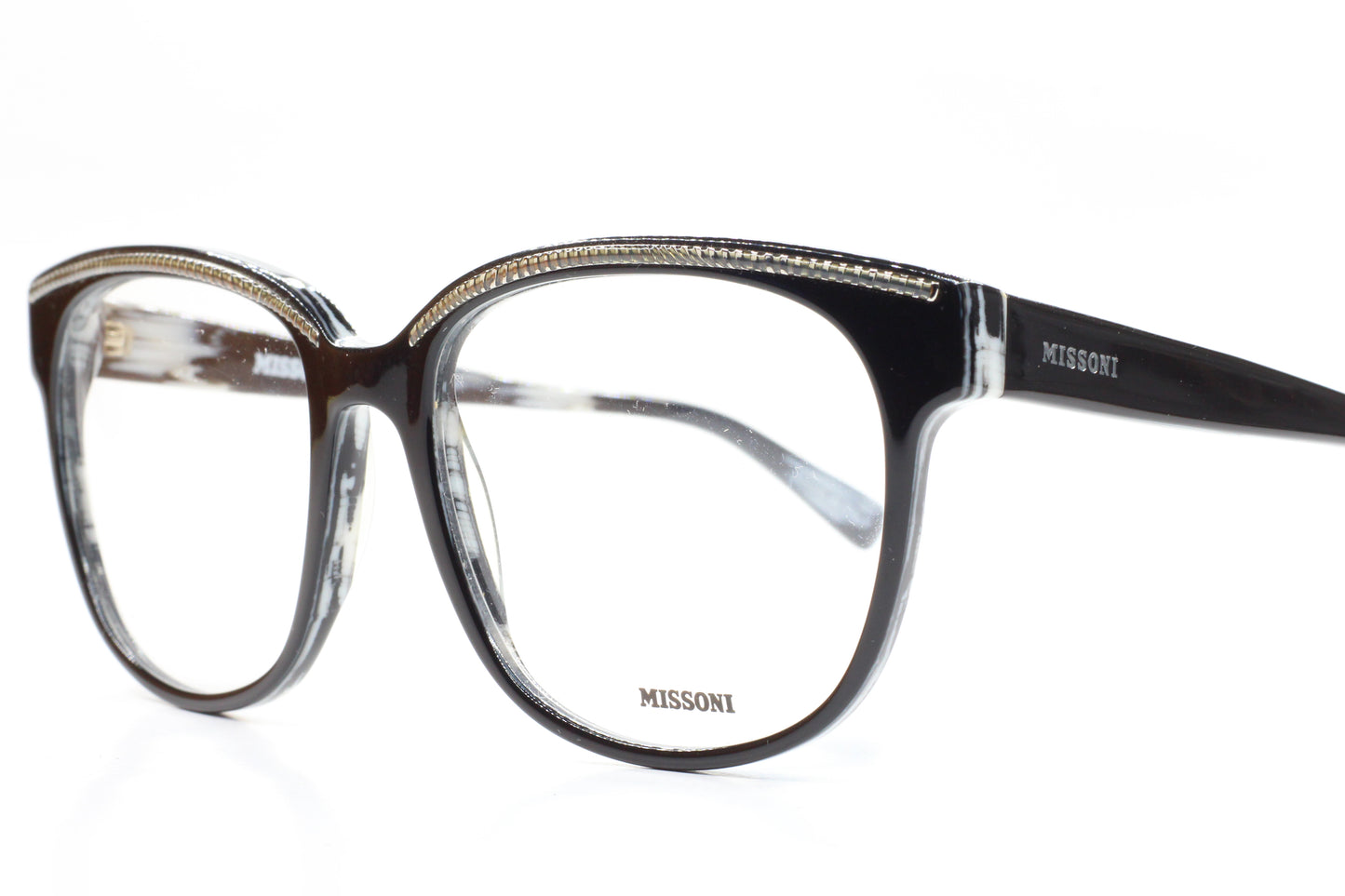 Missoni MI197-01 B21 Black Silver Acetate Designer Italy Eyeglasses -Wo