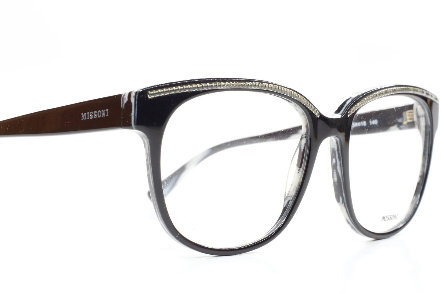 Missoni MI197-01 B21 Black Silver Acetate Designer Italy Eyeglasses -Wo