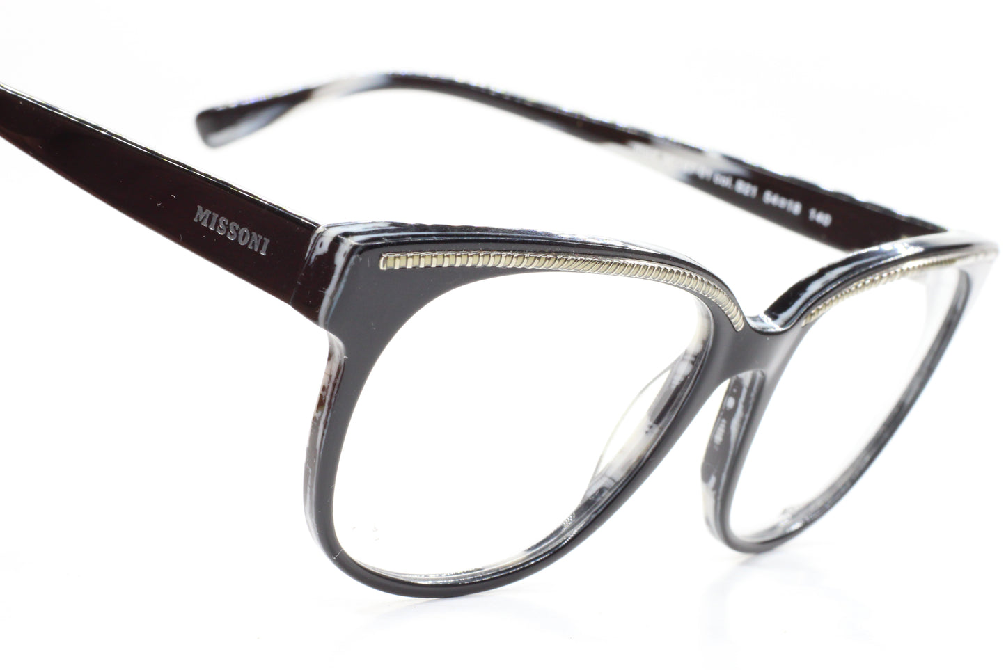 Missoni MI197-01 B21 Black Silver Acetate Designer Italy Eyeglasses -Wo