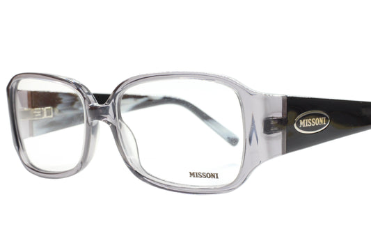 Glasses with Missoni logo on a white background