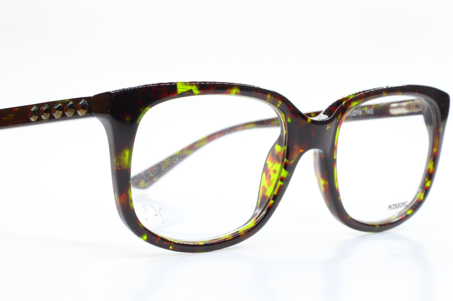 Missoni MI26104 Havana Green Crystals Acetate Designer Italy Eyeglasses -Wo