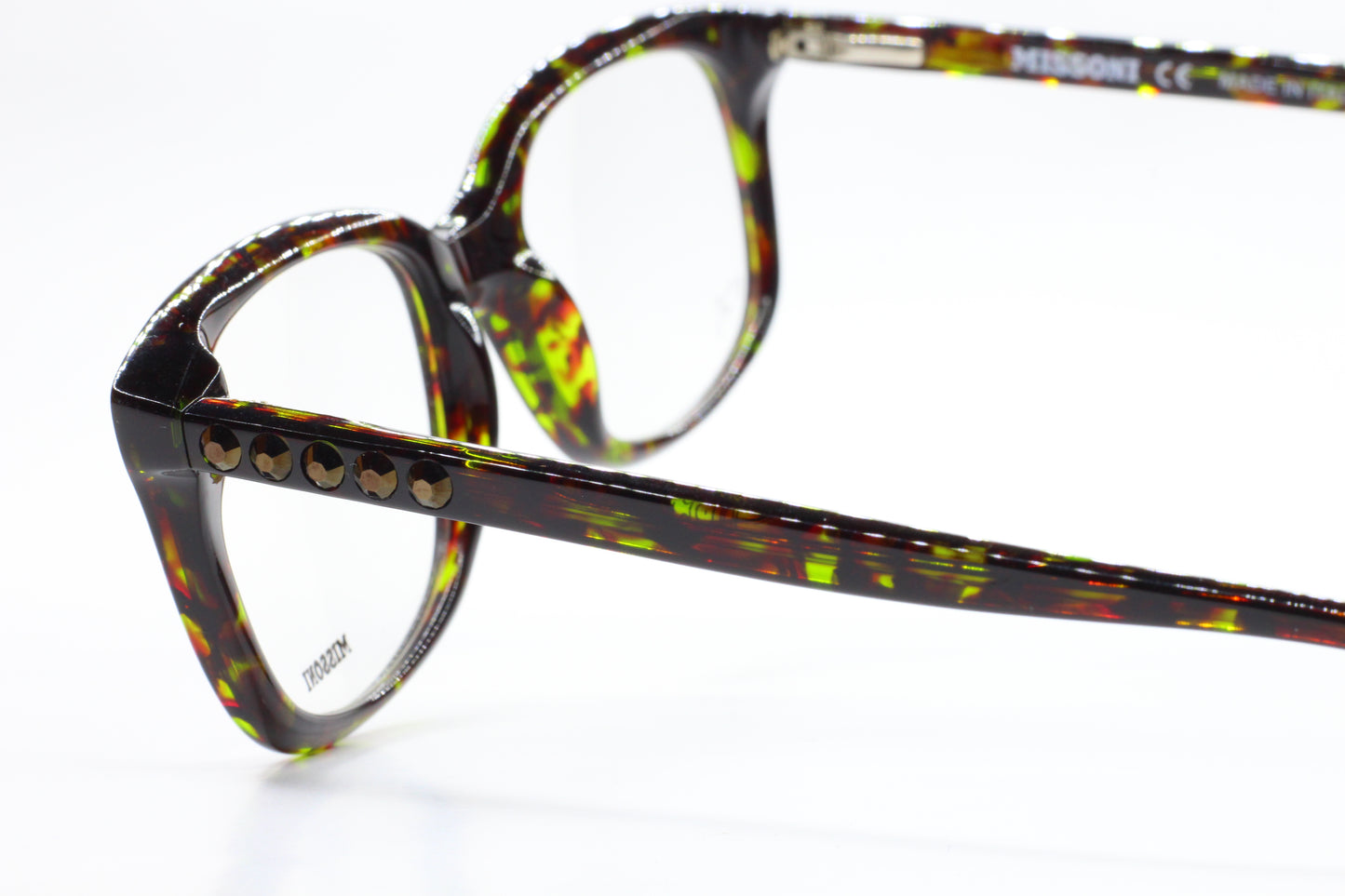 Missoni MI26104 Havana Green Crystals Acetate Designer Italy Eyeglasses -Wo