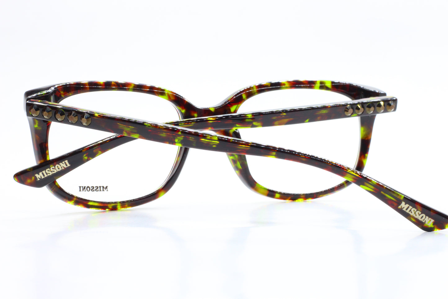 Missoni MI26104 Havana Green Crystals Acetate Designer Italy Eyeglasses -Wo