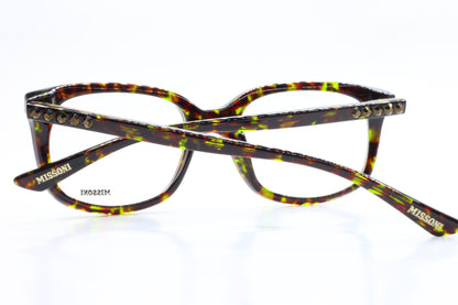 Missoni MI26104 Havana Green Crystals Acetate Designer Italy Eyeglasses -Wo