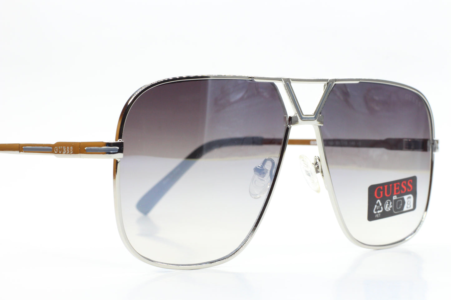 Guess GO00066 10B Silver Flash Mirror Gradient Metal Luxury Italy Sunglasses -Ma