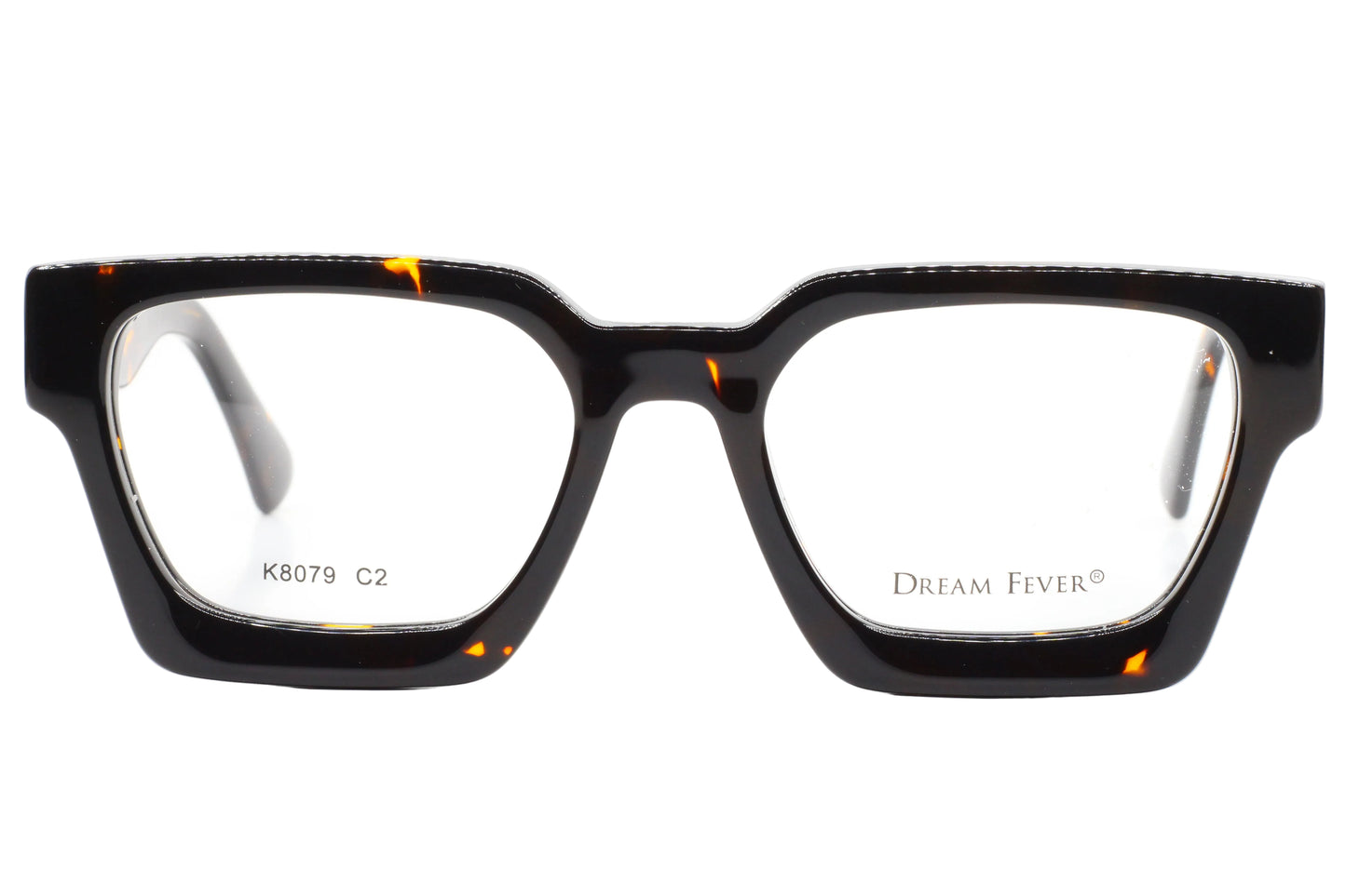 Black Dream Fever eyeglasses with tortoiseshell accents on a white background