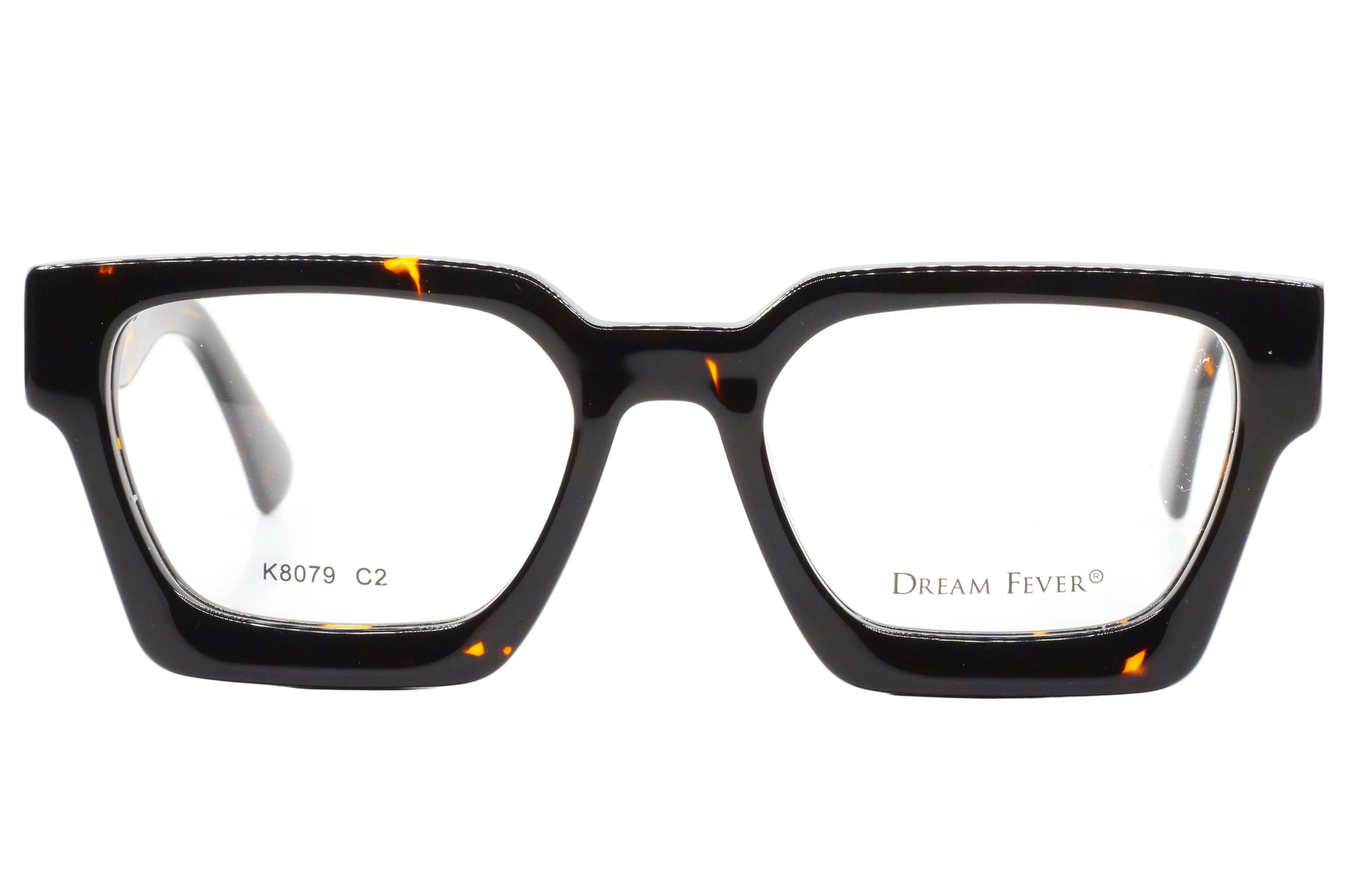 Black Dream Fever eyeglasses with tortoiseshell accents on a white background