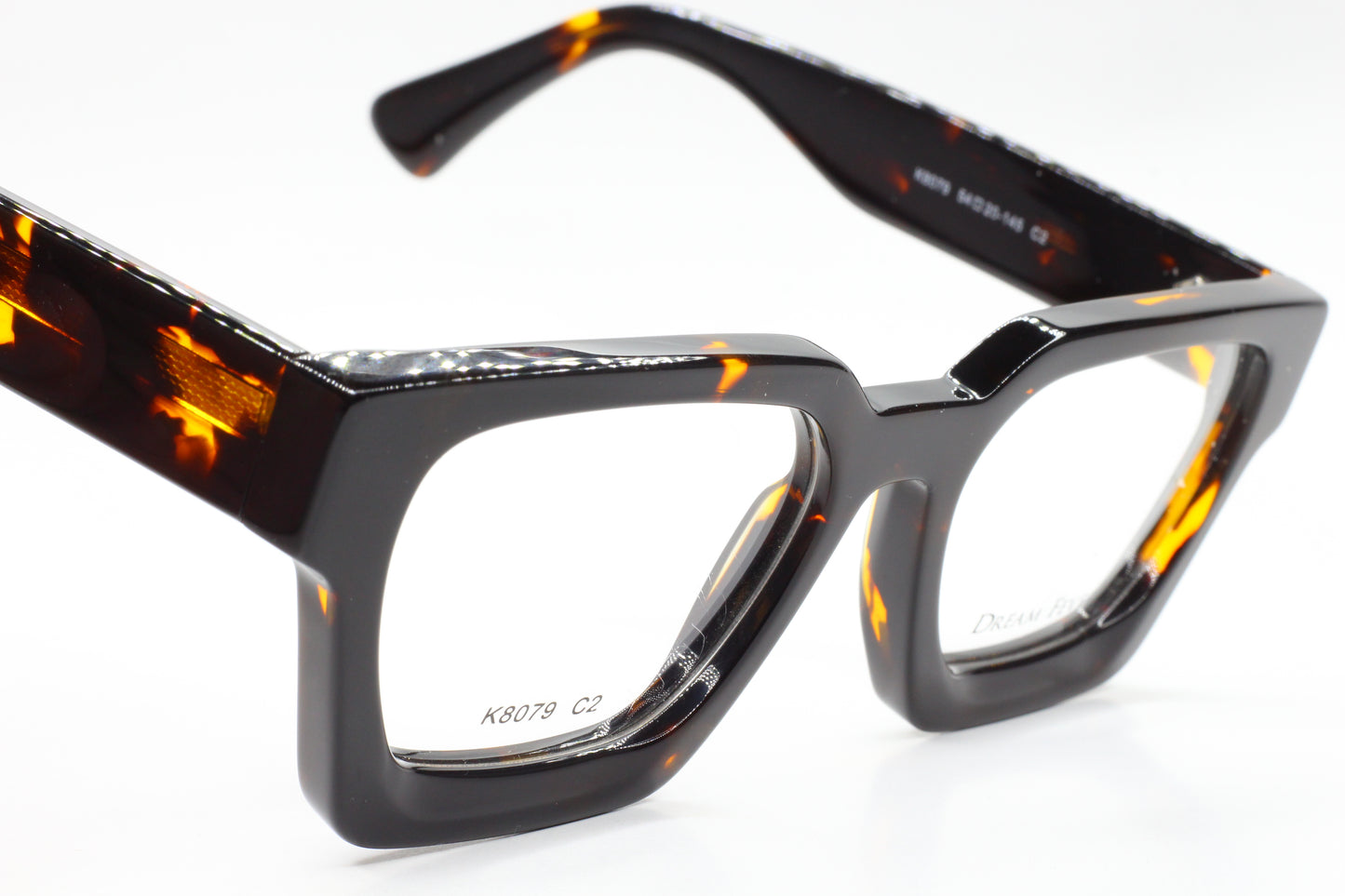 Dream Fever K8079 Brown Tortoise Acetate Designer Eyeglasses Frames 54MM