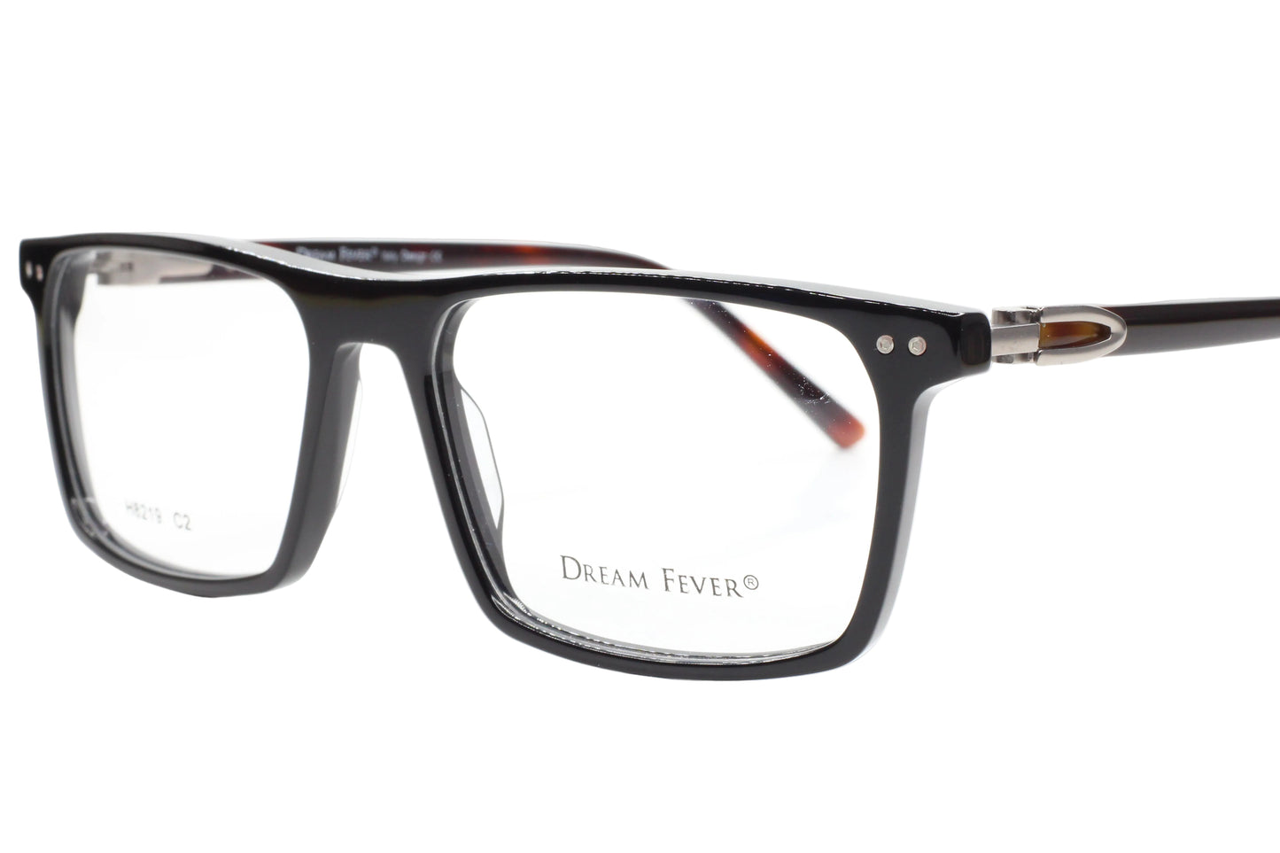 Dream Fever H8219 Black Brown Acetate Designer Italy Eyeglasses 56mm