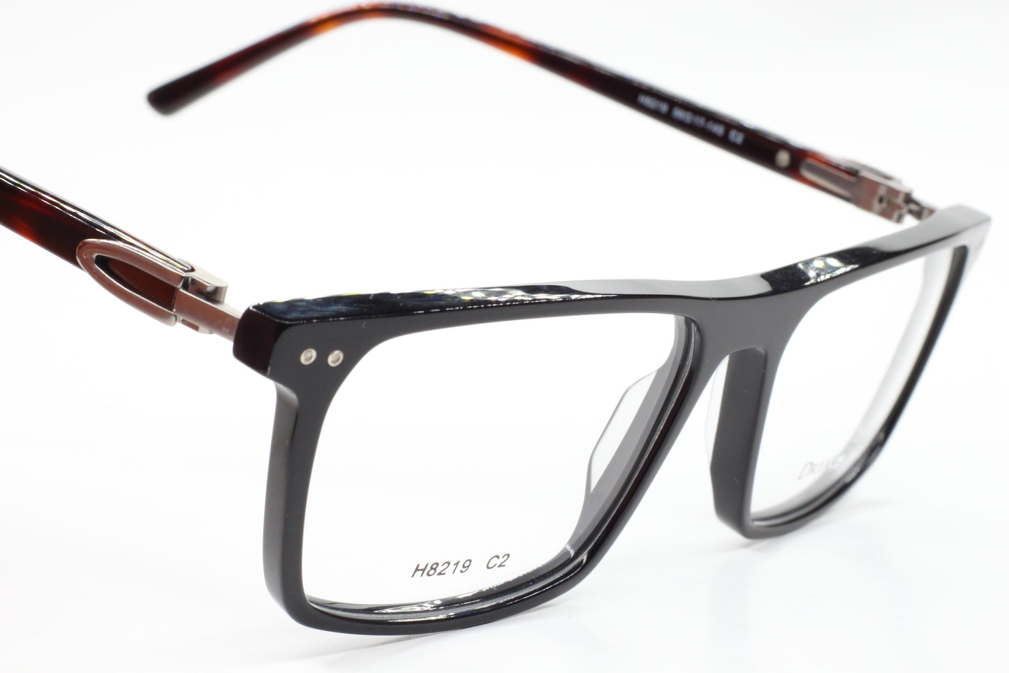 Dream Fever H8219 Black Brown Acetate Designer Italy Eyeglasses 56mm