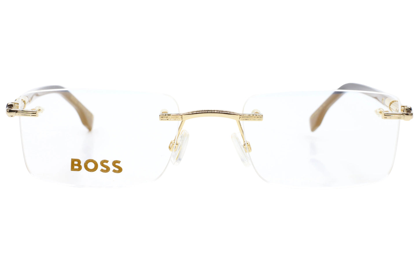 NEW Hugo Boss BOSS 1551/B Gold Black Metal Rimless Italy Luxury Eyeglasses 53mm