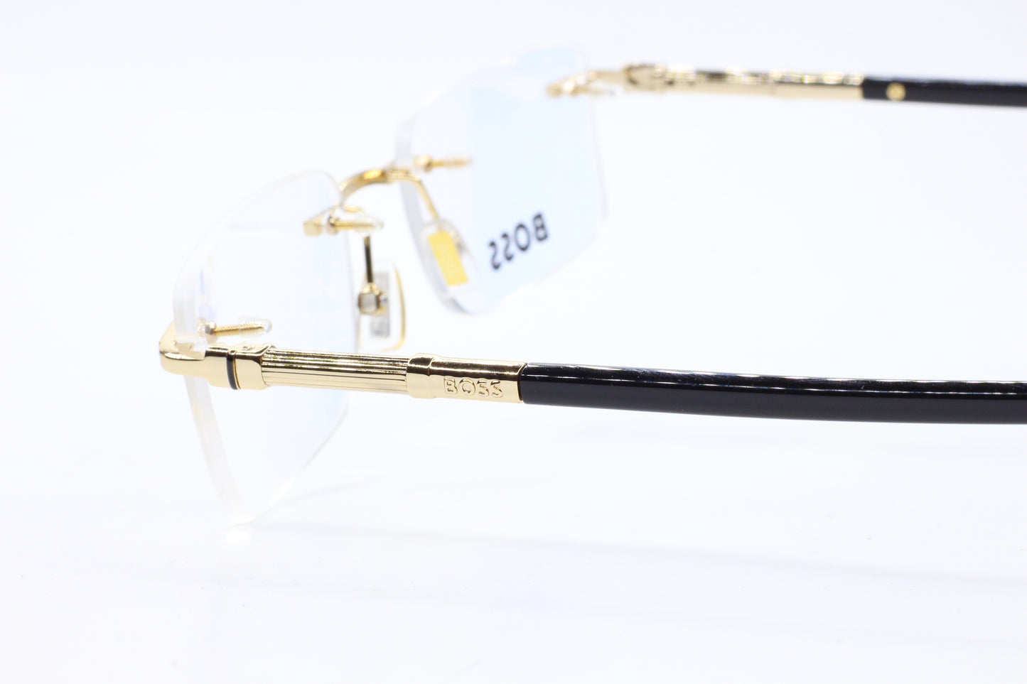 NEW Hugo Boss BOSS 1551/B Gold Black Metal Rimless Italy Luxury Eyeglasses 53mm