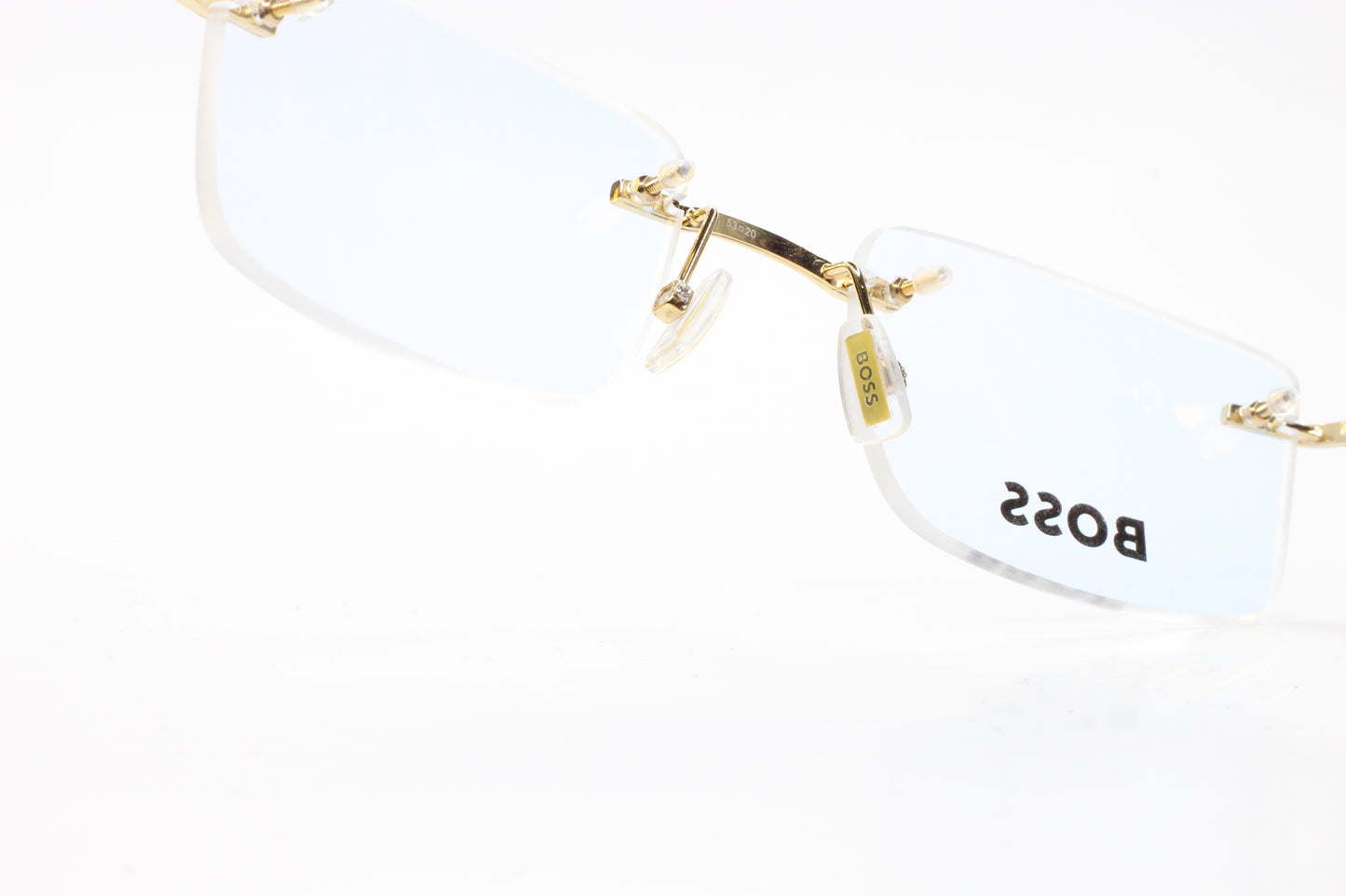 NEW Hugo Boss BOSS 1551/B Gold Black Metal Rimless Italy Luxury Eyeglasses 53mm