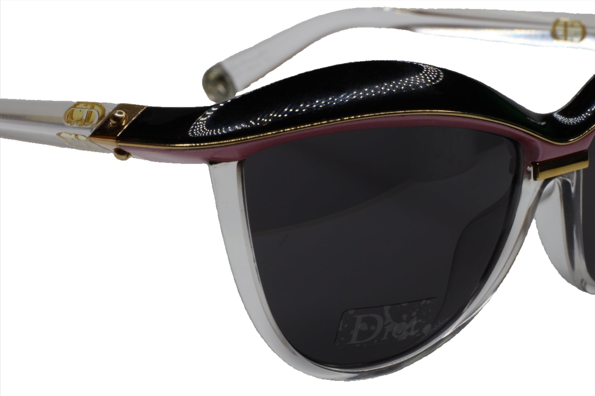 Christian Dior Demoiselle 2 Crystal Black Pink Color Sunglasses - sunglasses, Women