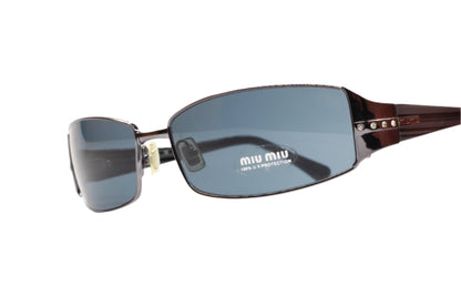 Miu Miu SMU61E 5AV-1A1 Gunmetal Silver Designer Sunglasses -Ma