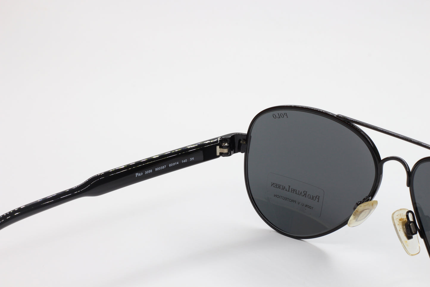 Polo Ralph Lauren PH3056 900387 Black Aviator Designer Sunglasses - sunglasses