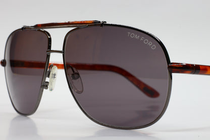 Tom Ford TF243 Adrian Gray Aviator Square 12A Dark Bronze Sunglasses - sunglasses