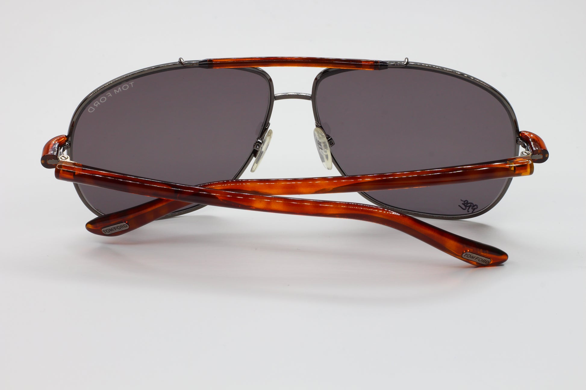 Tom Ford TF243 Adrian Gray Aviator Square 12A Dark Bronze Sunglasses - sunglasses
