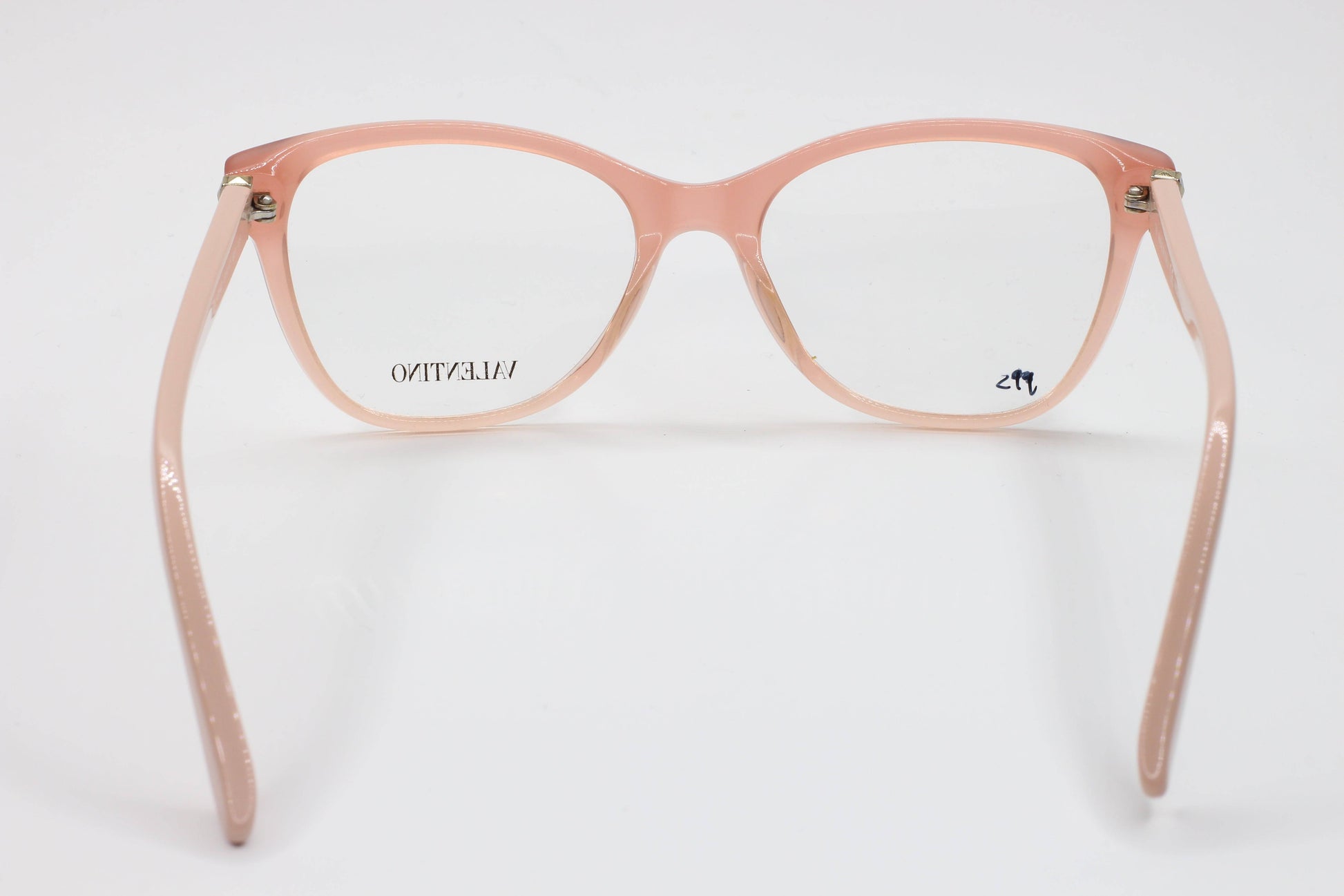 Valentino V2642 Transparent Pink Studded Square Eyeglasses Frames - 