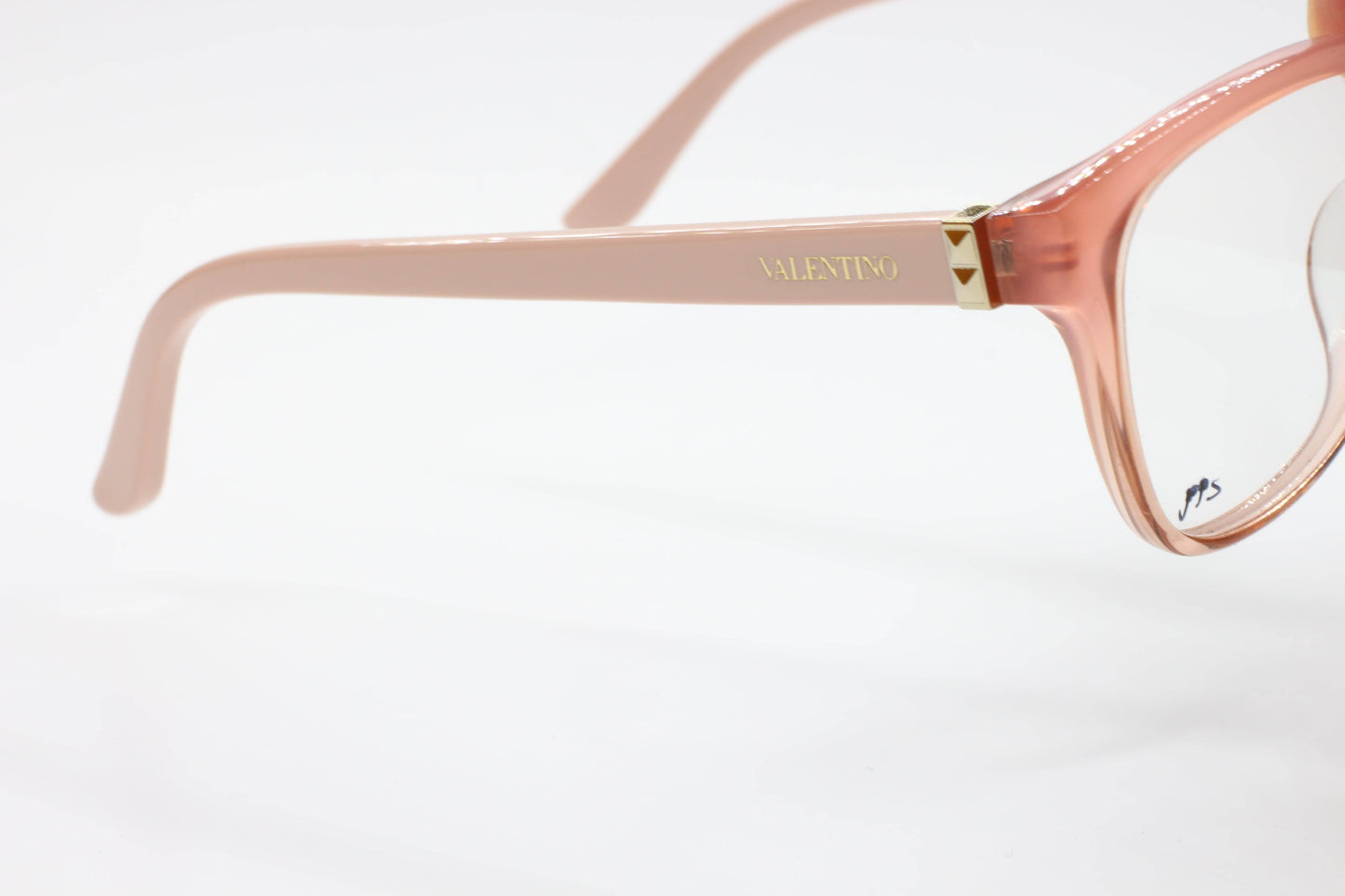 Valentino V2642 Transparent Pink Studded Square Eyeglasses Frames - 