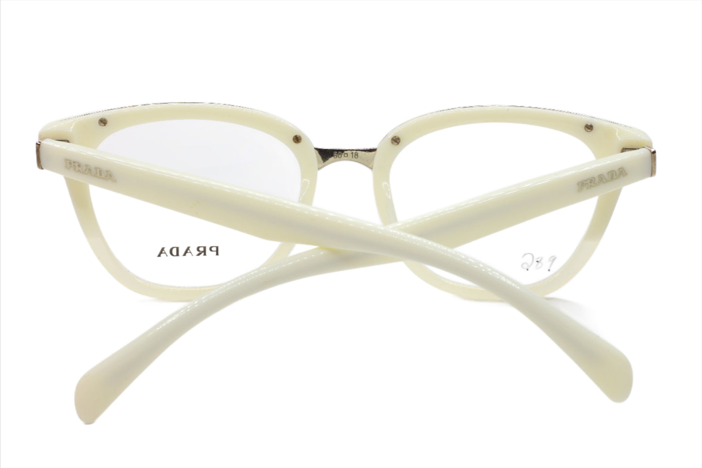 Prada VPR06P 2AU-1O1 Designer Off-White Eyeglasses -Wo