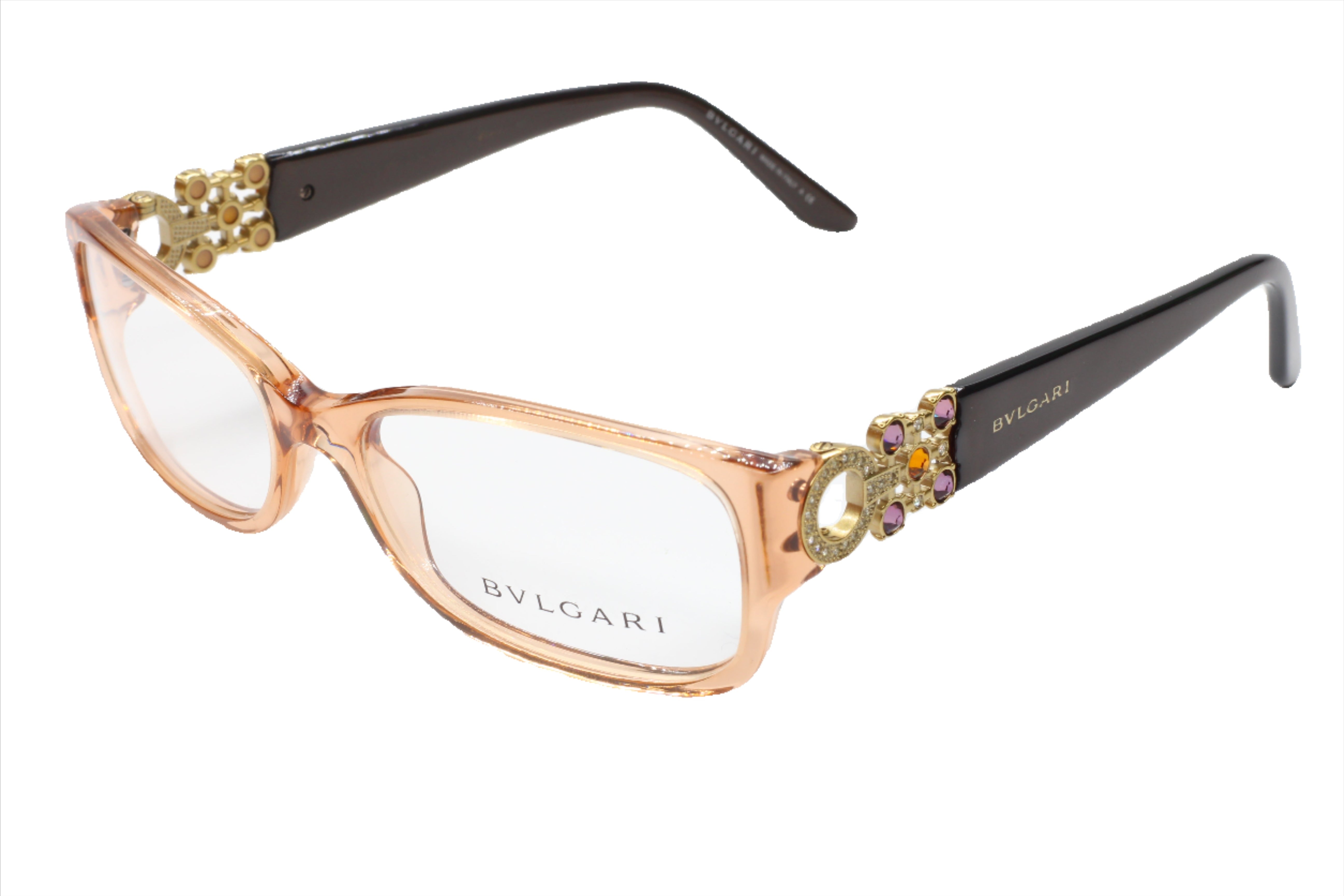 BVLGARI サングラス ブラウン BVLGARI クリスタル装備付きブラウンサングラス「短期間限定お値