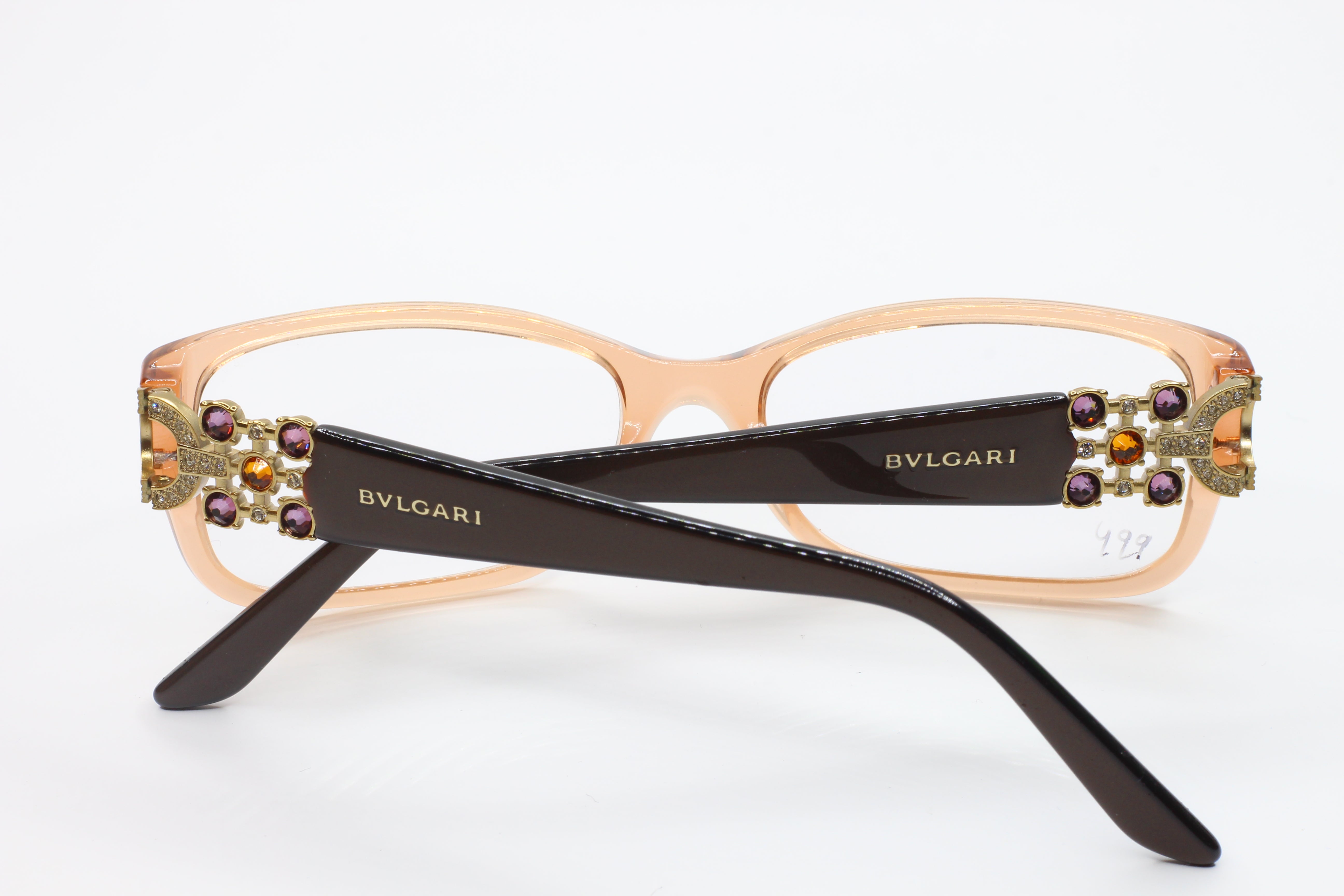 Bvlgari BV4067B 5060 Crystal Brown Swarovski Luxury Eyeglasses Wo ABC Optical