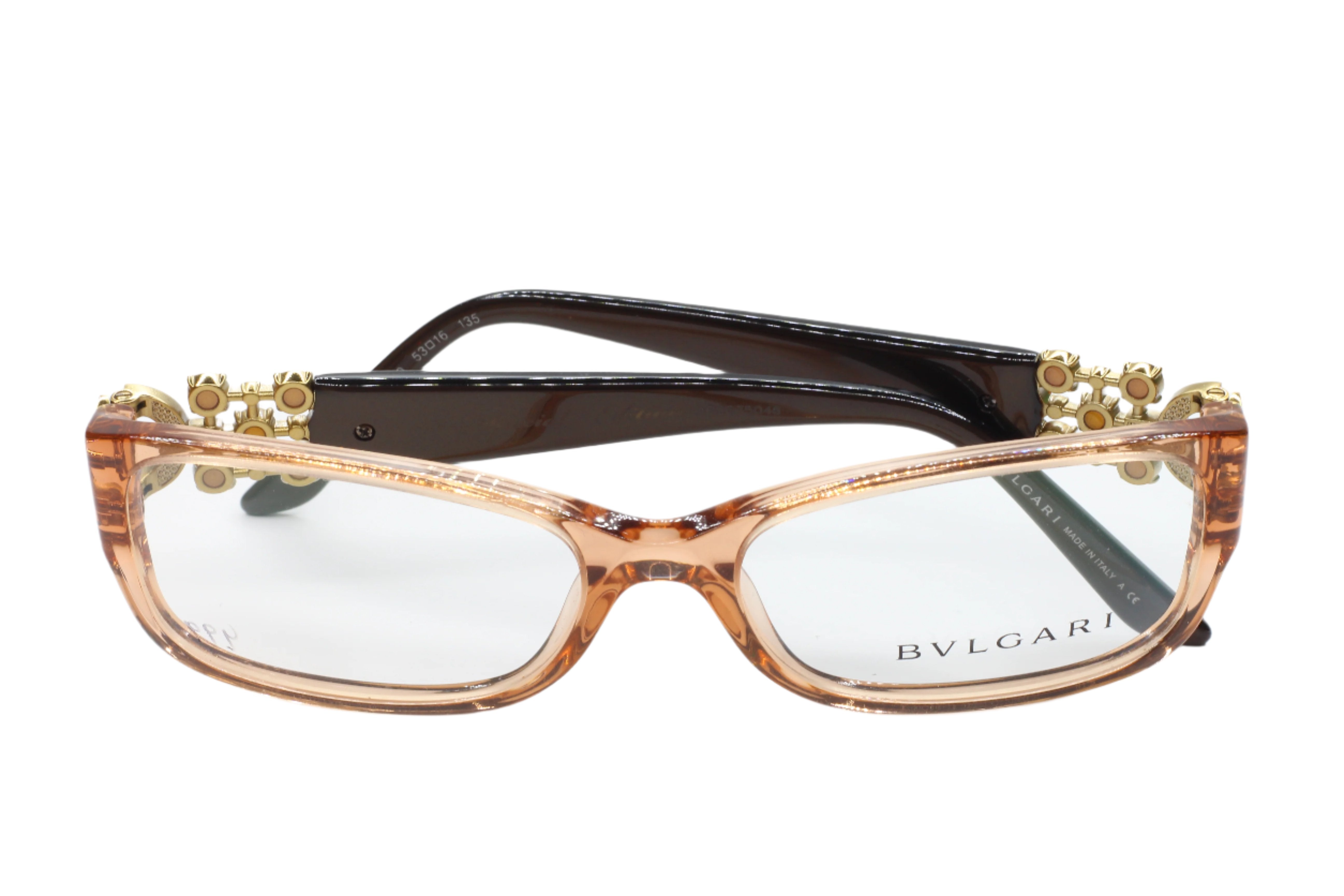 Bvlgari BV4067B 5060 Crystal Brown Swarovski Luxury Eyeglasses -Wo
