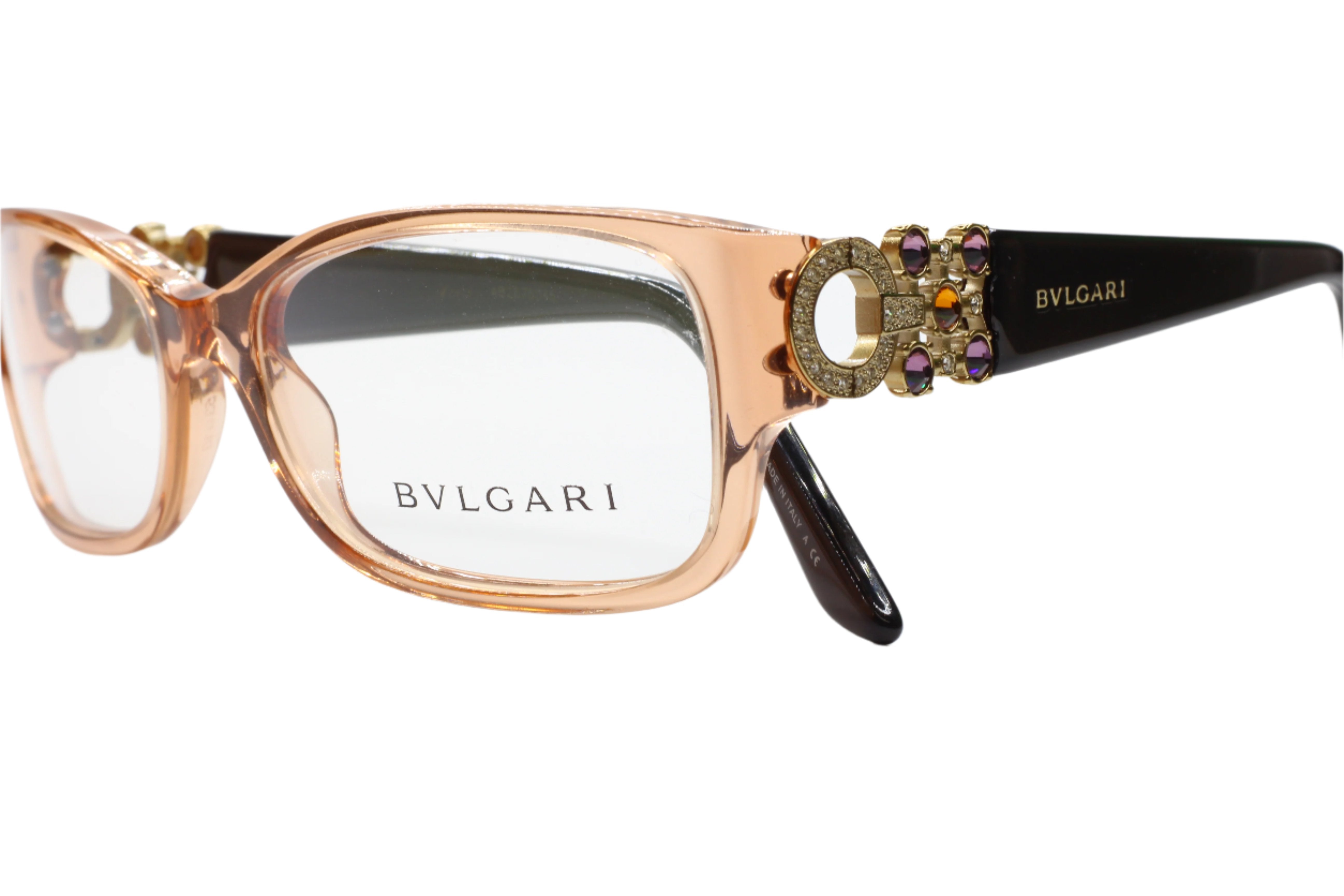 Bvlgari BV4067B 5060 Crystal Brown Swarovski Luxury Eyeglasses -Wo