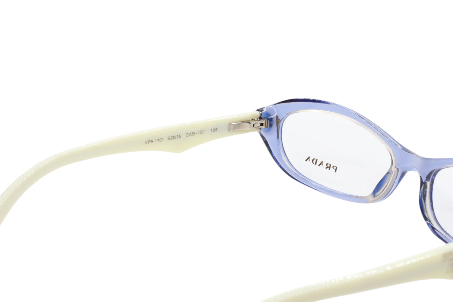 Prada VPR11O CAE-1O1 Crystal Blue Ivory Designer Italy Eyeglasses Optical Frames ABC Optical Eyeglasses