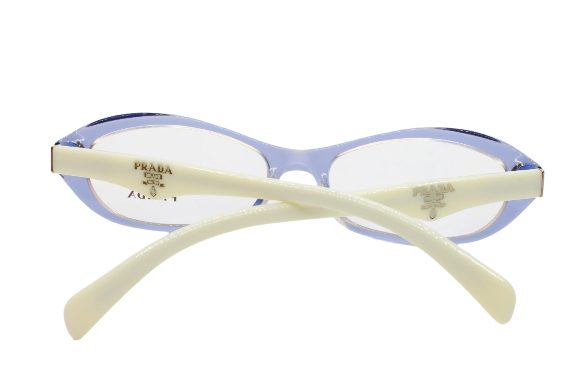 Prada VPR11O CAE-1O1 Crystal Blue Ivory Designer Italy Eyeglasses Optical Frames ABC Optical Eyeglasses