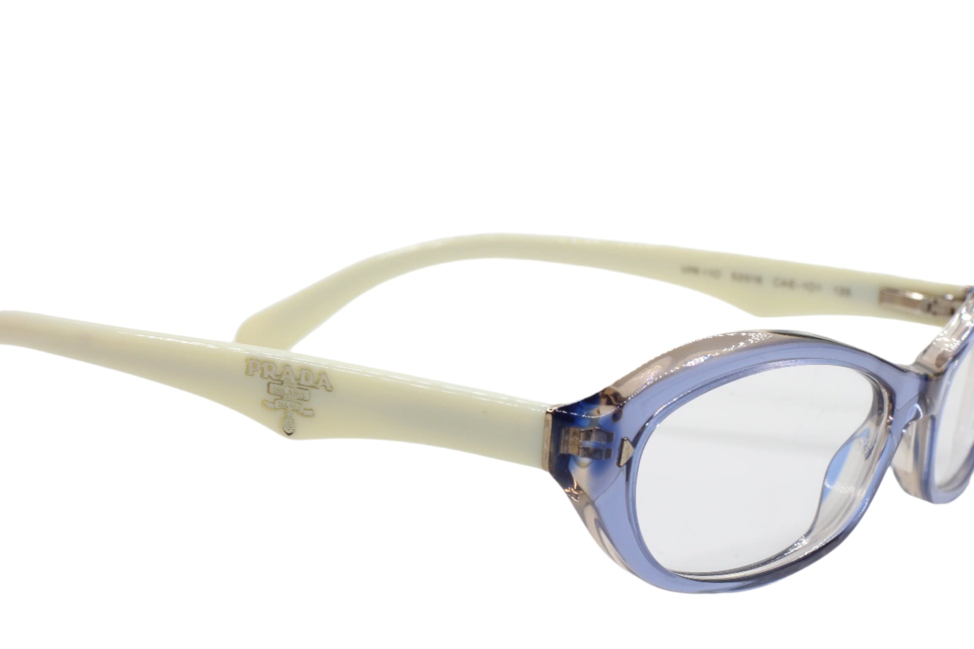 Prada VPR11O CAE-1O1 Crystal Blue Ivory Designer Italy Eyeglasses Optical Frames ABC Optical Eyeglasses