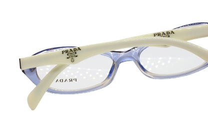 Prada VPR11O CAE-1O1 Crystal Blue Ivory Designer Italy Eyeglasses Optical Frames ABC Optical Eyeglasses