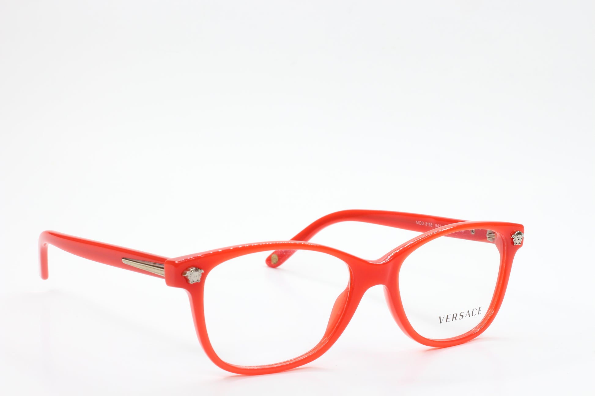 Versace VE3153 942 Red Silver Acetate Designer Italy Eyeglasses Optical Frames ABC Optical Eyeglasses