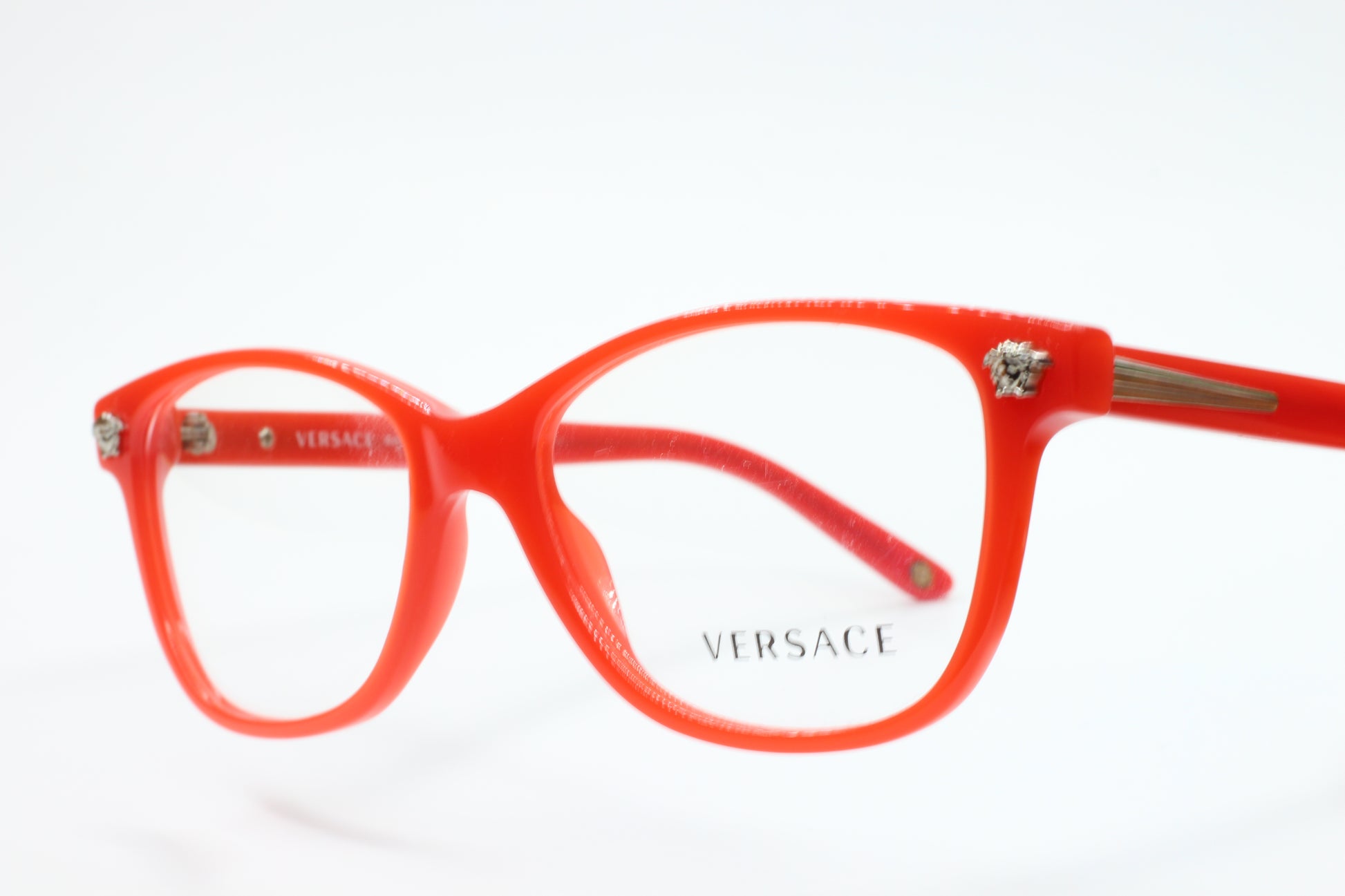 Versace VE3153 942 Red Silver Acetate Designer Italy Eyeglasses Optical Frames ABC Optical Eyeglasses