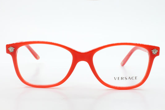 Versace VE3153 942 Red Acetate RX Luxury Eyeglasses - Eyeglasses, Women